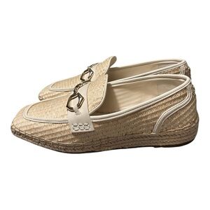 Vince Camuto Cream Gold Woven Loafer Like New!